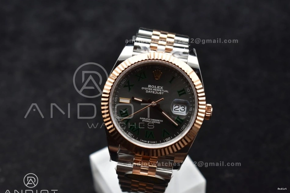 Gray ARF Weight) DateJust RG (Gain Best Steel Jubilee Dial SH3235 SS Green 1:1 126333 904L Bracelet SS Roman 41 RG Edition on 1107